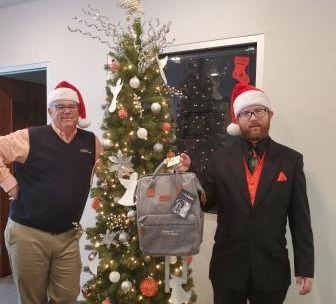 Handing out Christmas Gifts